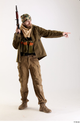 Whole Body Weapons-Rifle Man Pose with machine rifle White Army Athletic Bearded Studio photo references